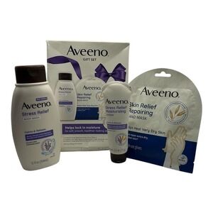 Aveeno - Stress Relief Gift Set (Lot of 3) - Body Wash, Lotion & Hand Mask